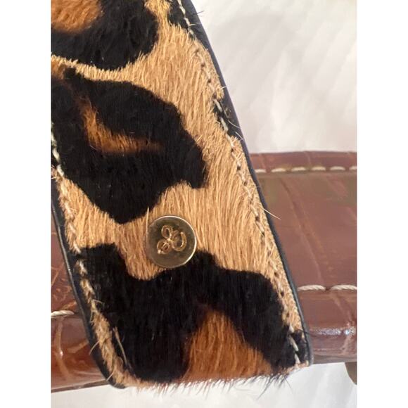 Sam Edelman Bernice Cow Hair Leopard Print Slide Sandals Size 8M - Picture 9 of 14